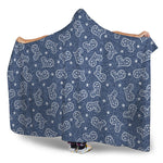 Heart And Star Denim Jeans Pattern Print Hooded Blanket