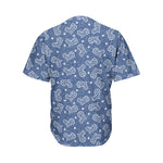 Heart And Star Denim Jeans Pattern Print Men's Baseball Jersey