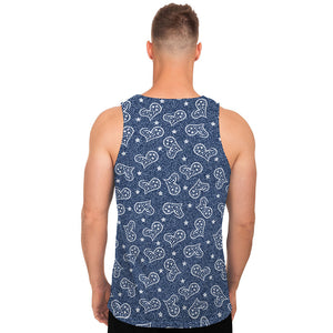 Heart And Star Denim Jeans Pattern Print Men's Tank Top