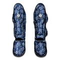 Heart And Star Denim Jeans Pattern Print Muay Thai Shin Guards