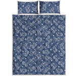 Heart And Star Denim Jeans Pattern Print Quilt Bed Set