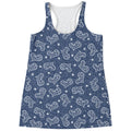 Heart And Star Denim Jeans Pattern Print Women's Racerback Tank Top