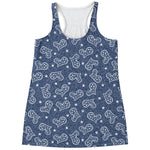 Heart And Star Denim Jeans Pattern Print Women's Racerback Tank Top