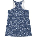 Heart And Star Denim Jeans Pattern Print Women's Racerback Tank Top