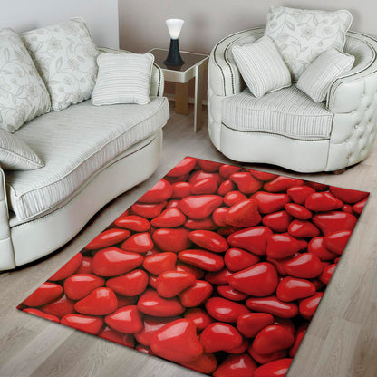 Heart Chocolate Candy Print Area Rug