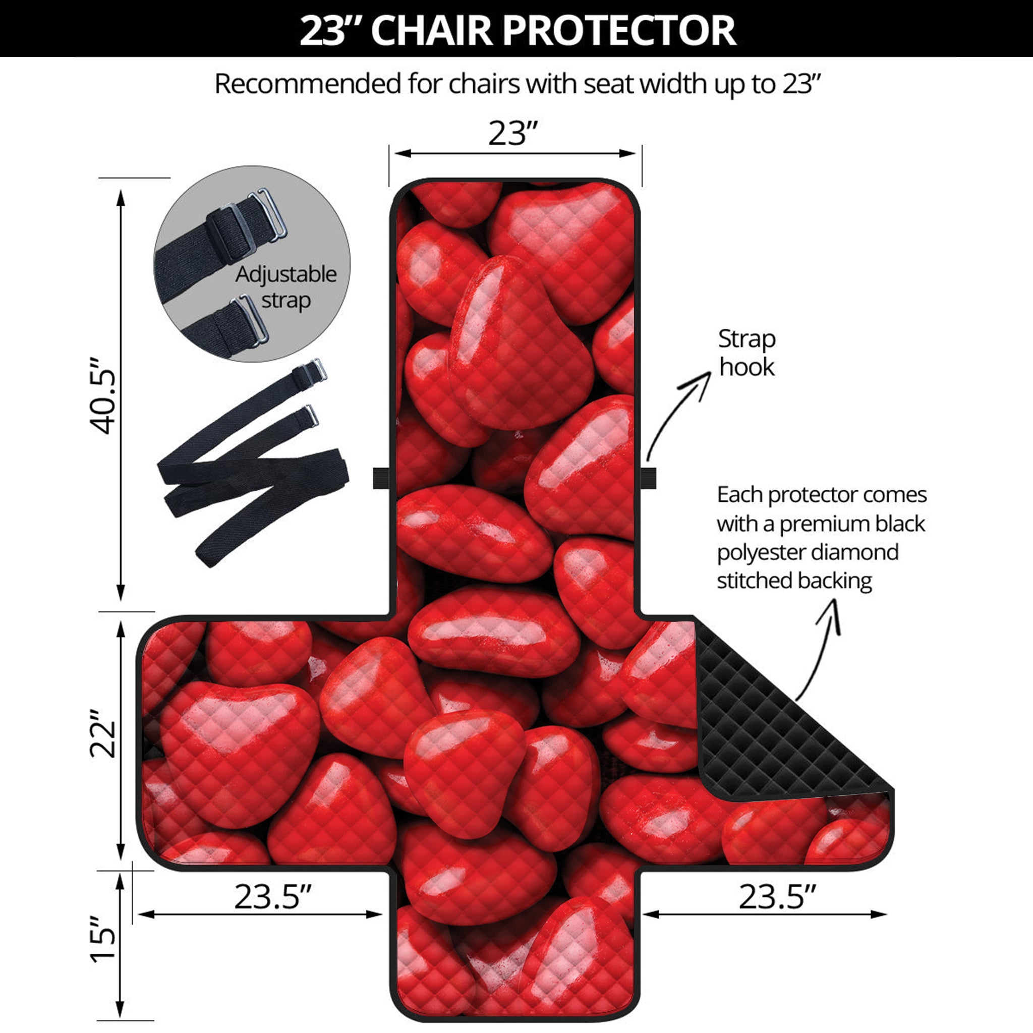 Heart Chocolate Candy Print Armchair Protector