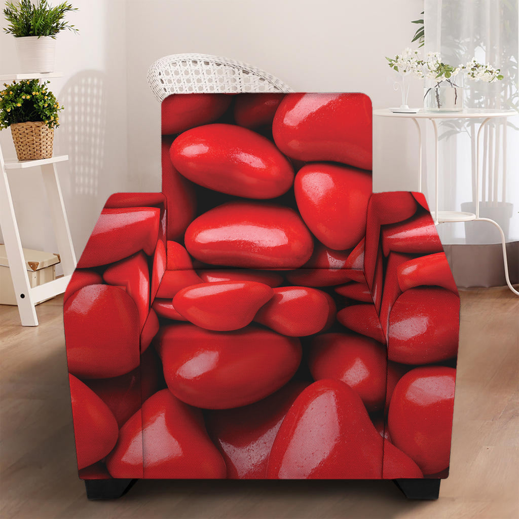 Heart Chocolate Candy Print Armchair Slipcover