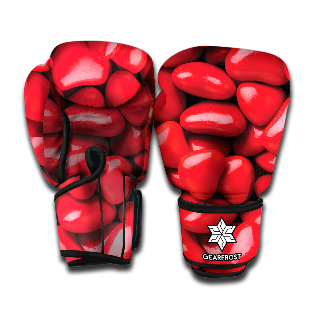 Heart Chocolate Candy Print Boxing Gloves