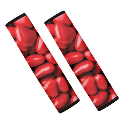 Heart Chocolate Candy Print Car Seat Belt Covers