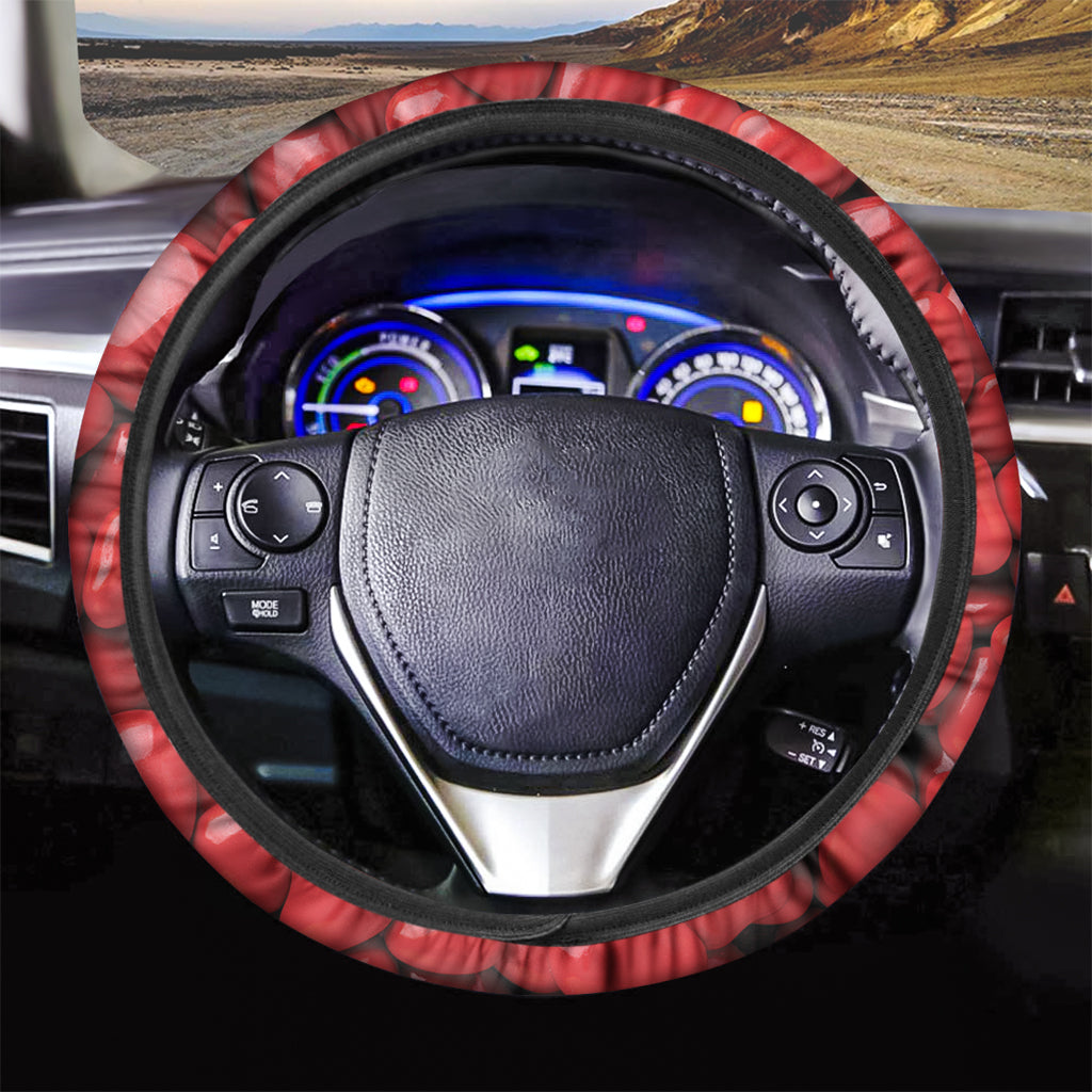 Heart Chocolate Candy Print Car Steering Wheel Cover