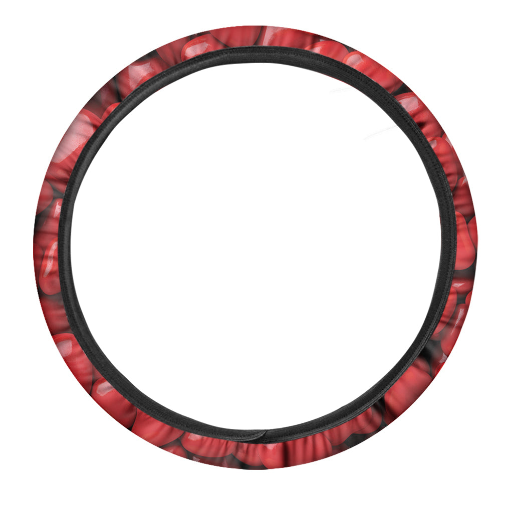 Heart Chocolate Candy Print Car Steering Wheel Cover