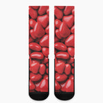 Heart Chocolate Candy Print Crew Socks