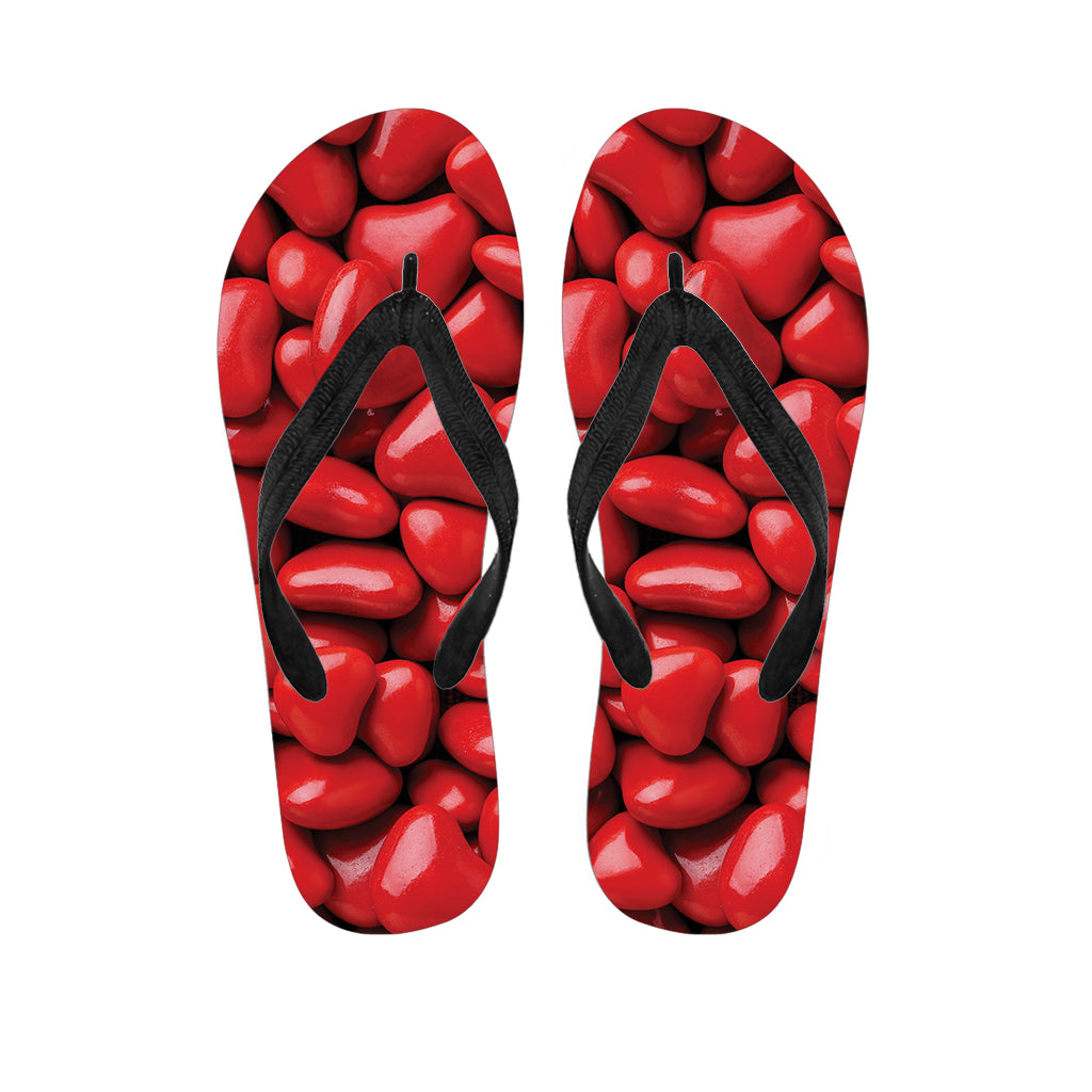 Heart Chocolate Candy Print Flip Flops