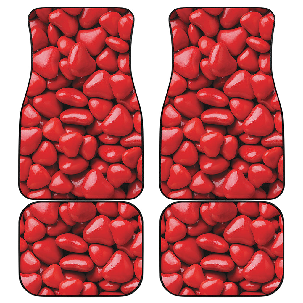 Heart Chocolate Candy Print Front and Back Car Floor Mats