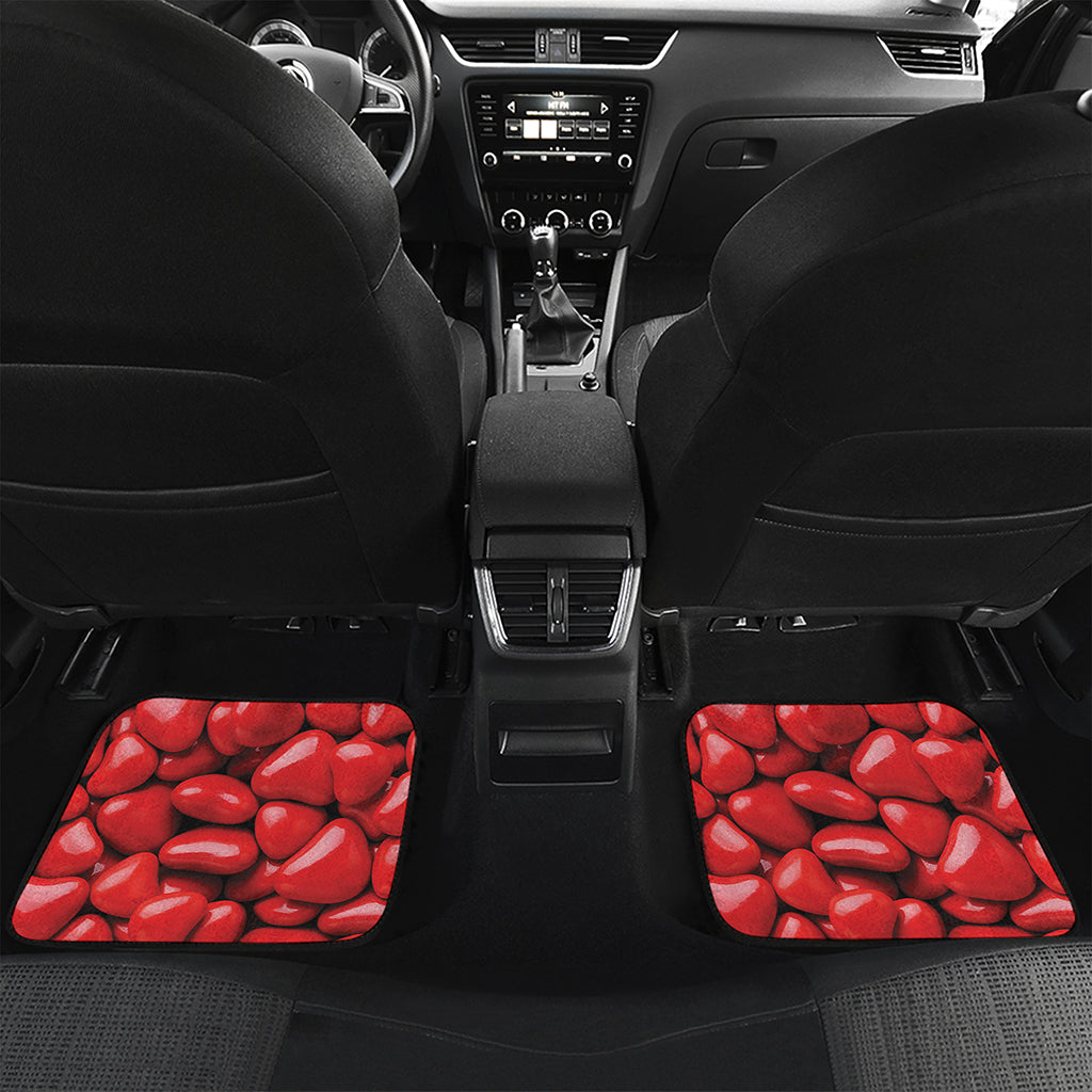 Heart Chocolate Candy Print Front and Back Car Floor Mats