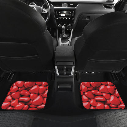 Heart Chocolate Candy Print Front and Back Car Floor Mats