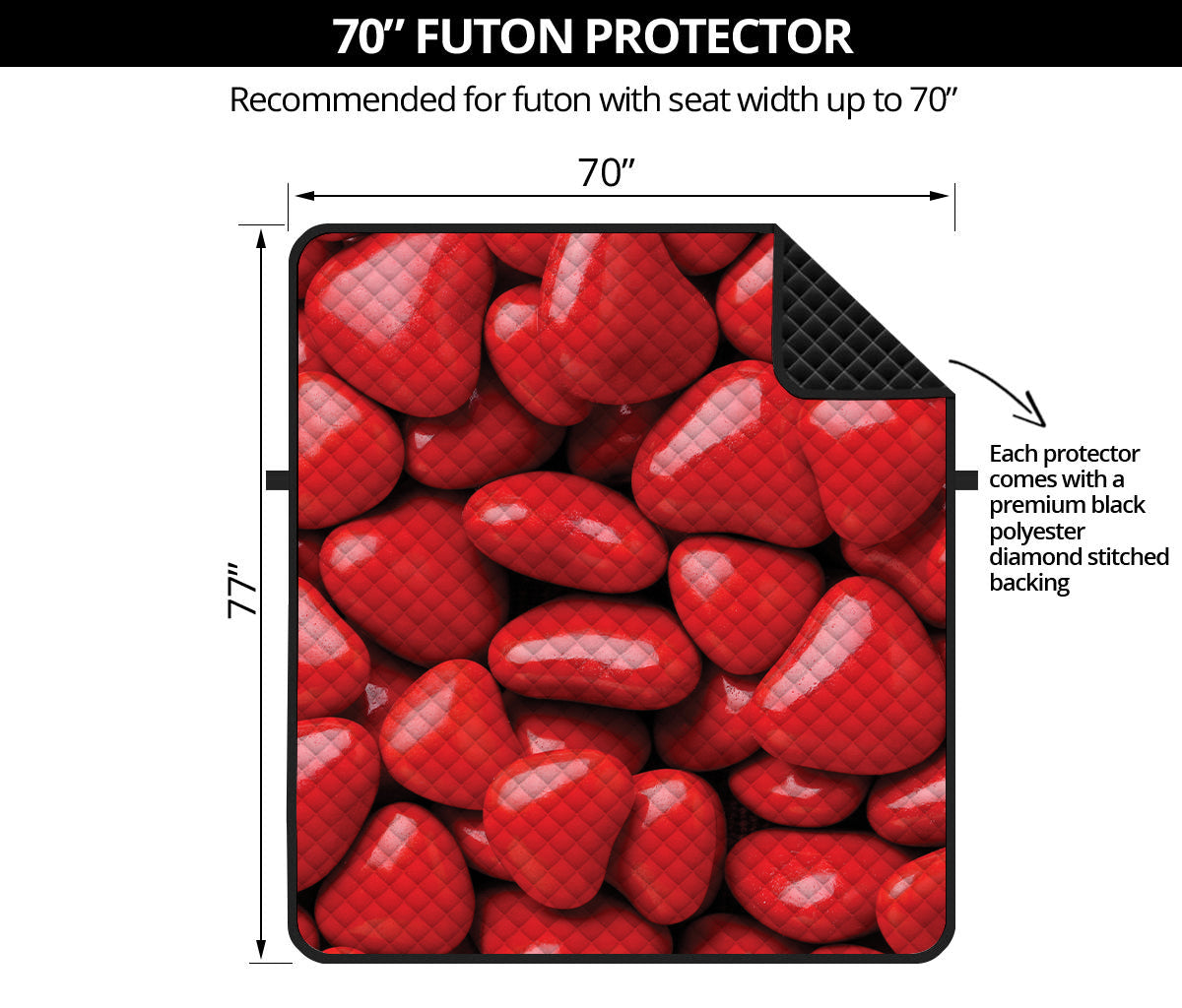 Heart Chocolate Candy Print Futon Protector