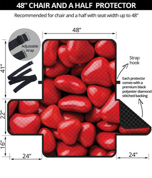 Heart Chocolate Candy Print Half Sofa Protector