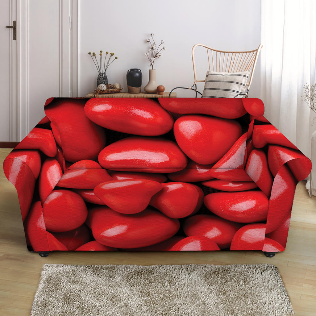 Heart Chocolate Candy Print Loveseat Slipcover