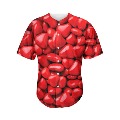 Heart Chocolate Candy Print Men's Baseball Jersey