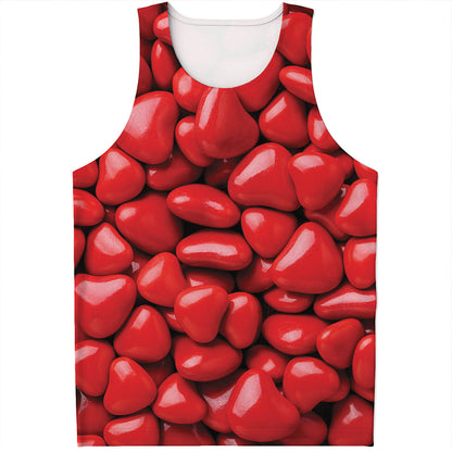 Heart Chocolate Candy Print Men's Tank Top