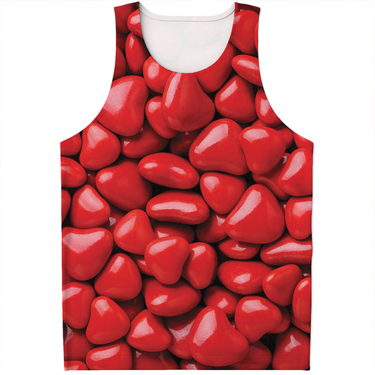 Heart Chocolate Candy Print Men's Tank Top