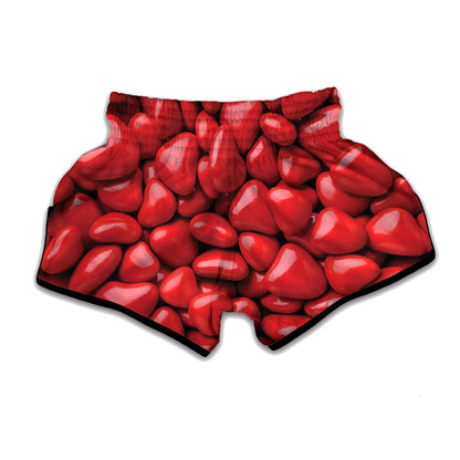 Heart Chocolate Candy Print Muay Thai Boxing Shorts