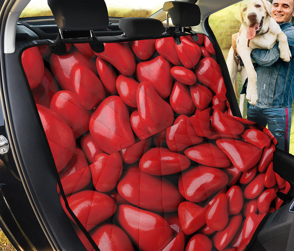 Heart Chocolate Candy Print Pet Car Back Seat Cover