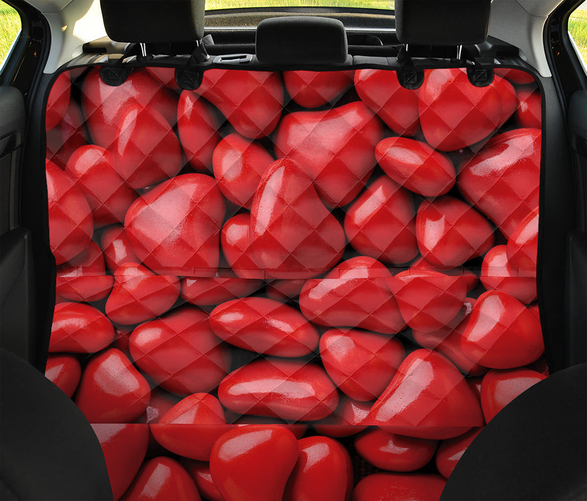 Heart Chocolate Candy Print Pet Car Back Seat Cover