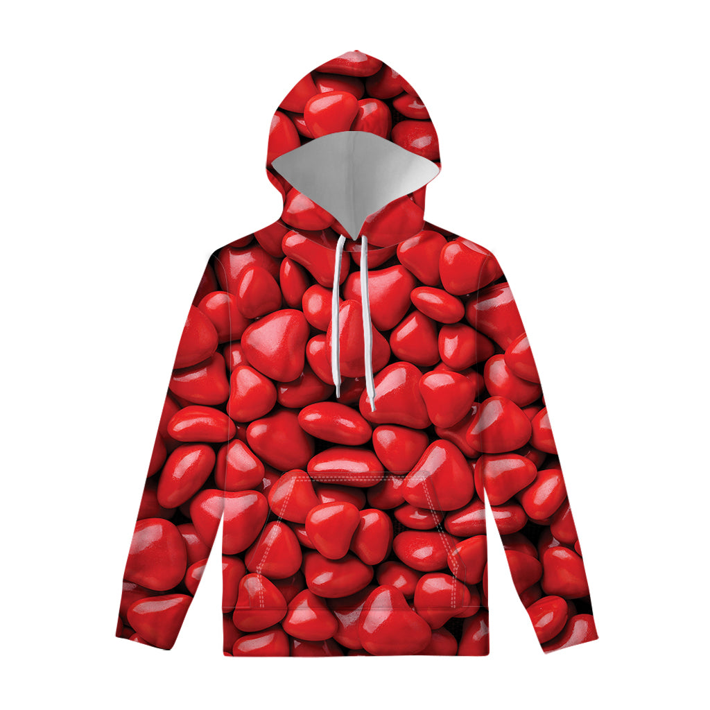 Heart Chocolate Candy Print Pullover Hoodie