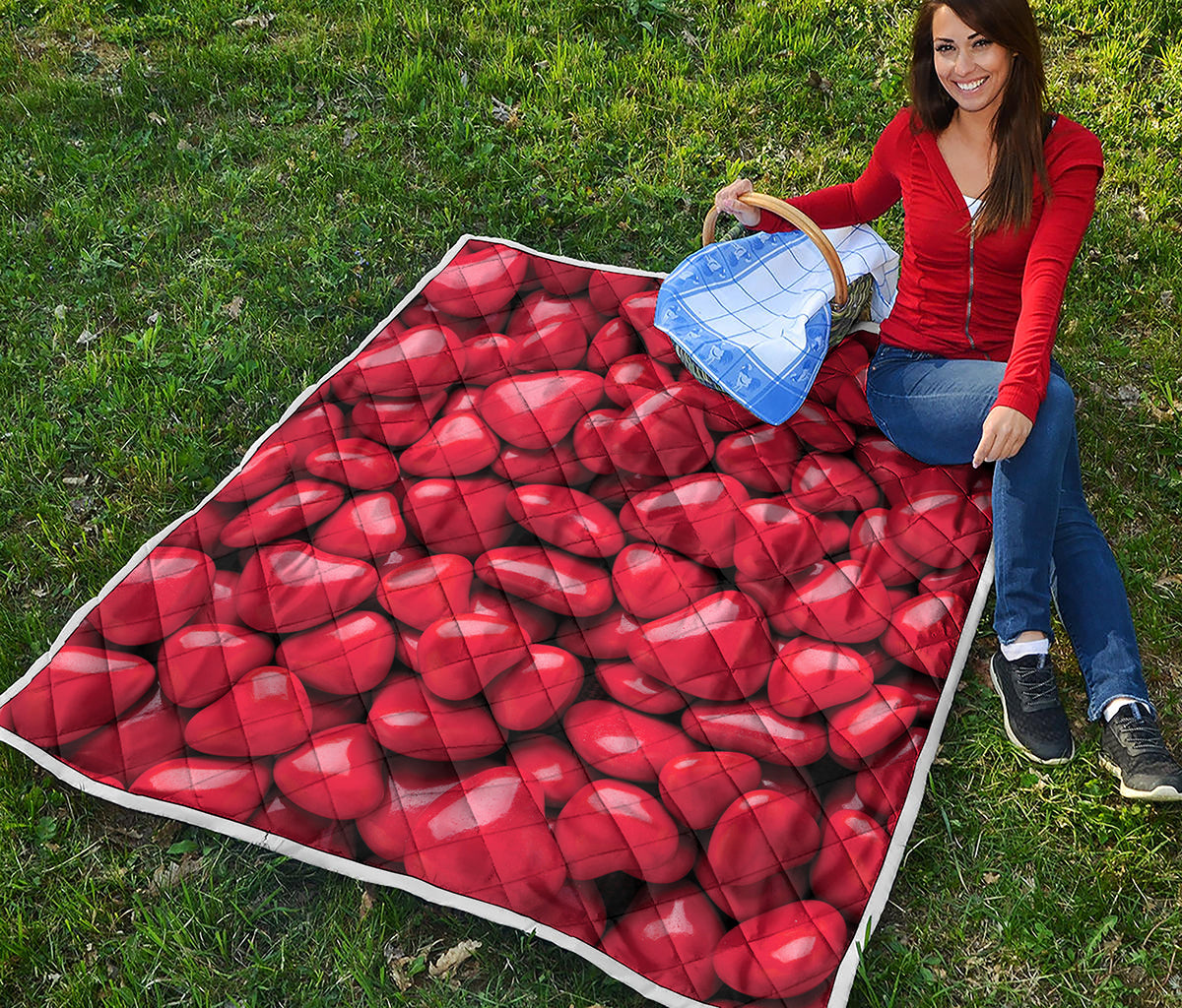 Heart Chocolate Candy Print Quilt