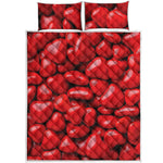 Heart Chocolate Candy Print Quilt Bed Set