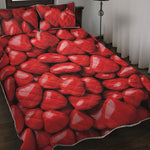 Heart Chocolate Candy Print Quilt Bed Set