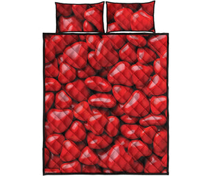 Heart Chocolate Candy Print Quilt Bed Set