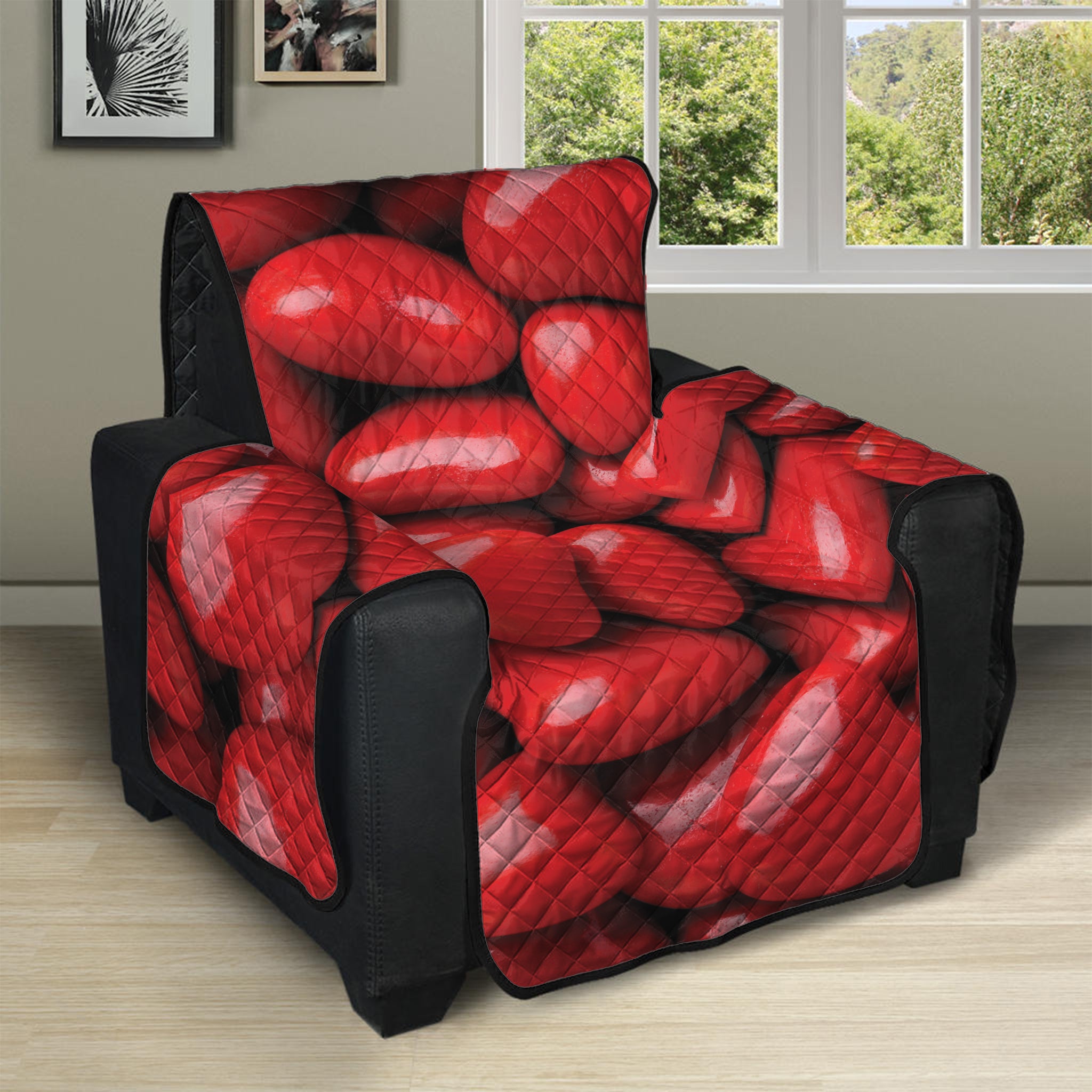 Heart Chocolate Candy Print Recliner Protector