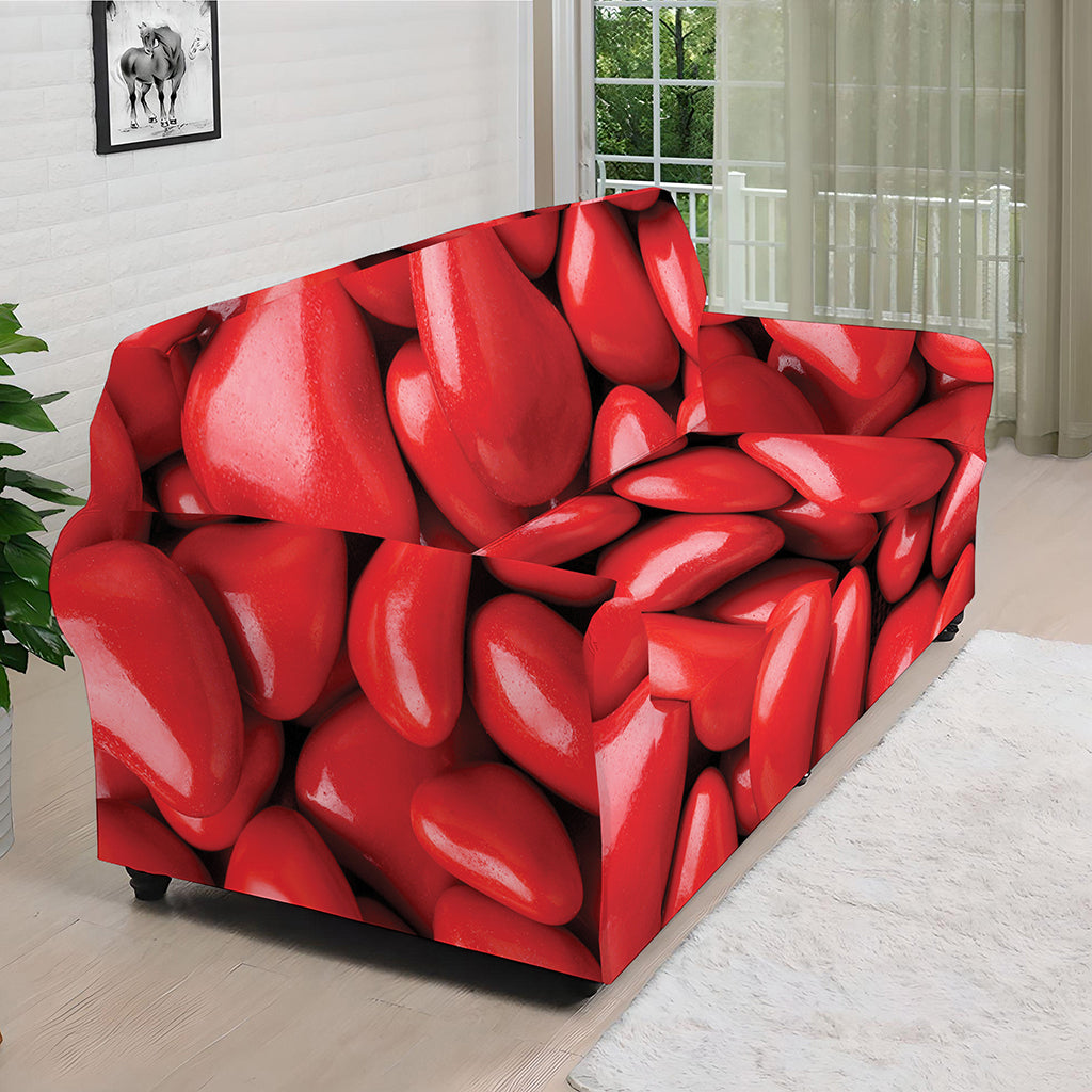 Heart Chocolate Candy Print Sofa Cover