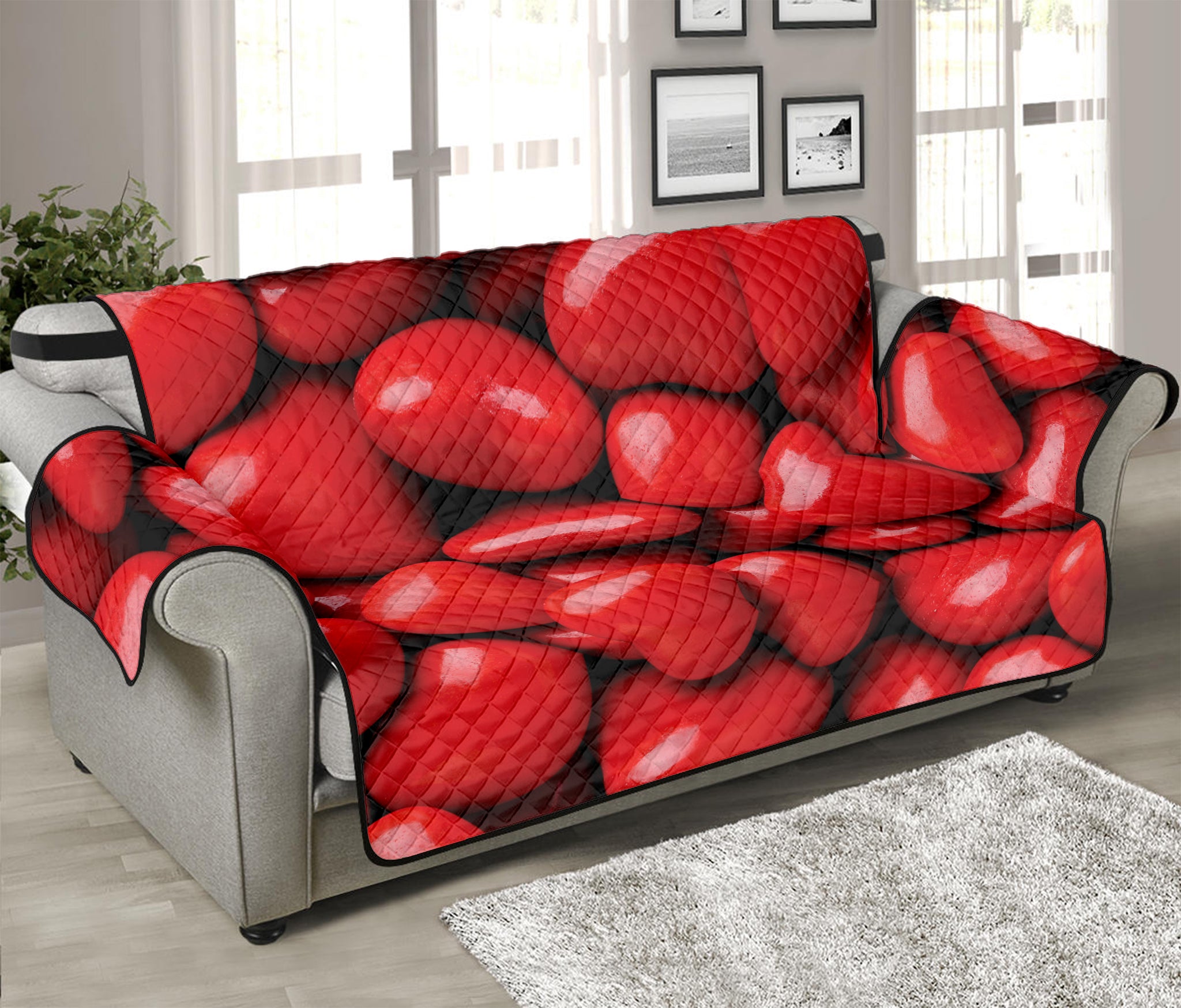 Heart Chocolate Candy Print Sofa Protector