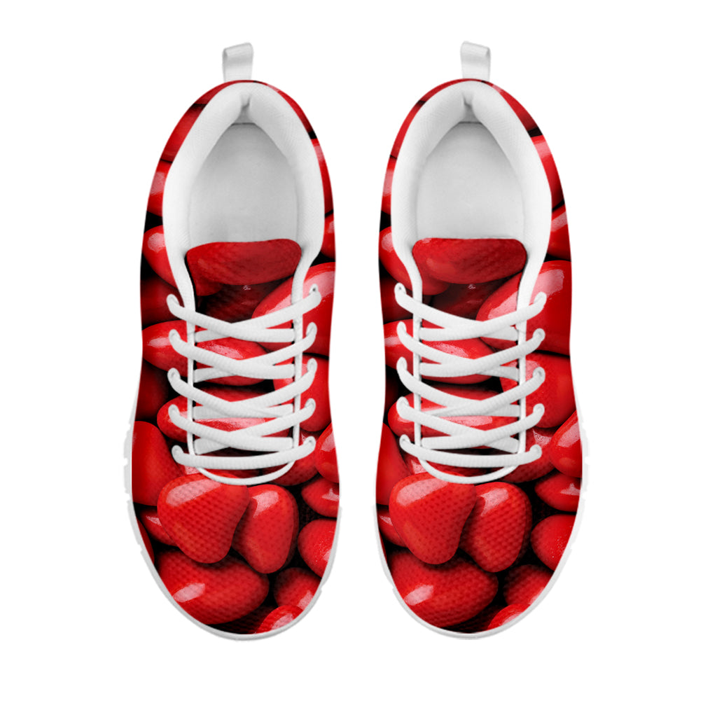Heart Chocolate Candy Print White Sneakers
