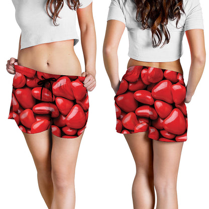 Heart Chocolate Candy Print Women's Shorts