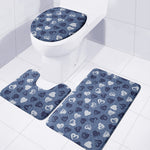Heart Denim Jeans Pattern Print 3 Piece Bath Mat Set