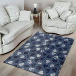 Heart Denim Jeans Pattern Print Area Rug