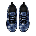 Heart Denim Jeans Pattern Print Black Sneakers
