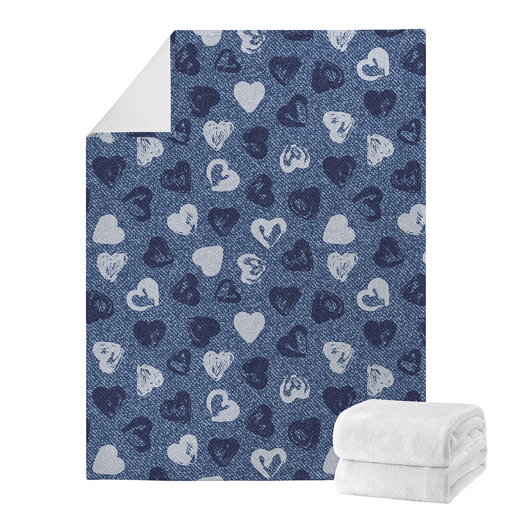 Heart Denim Jeans Pattern Print Blanket