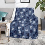 Heart Denim Jeans Pattern Print Blanket