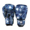 Heart Denim Jeans Pattern Print Boxing Gloves