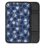 Heart Denim Jeans Pattern Print Car Center Console Cover