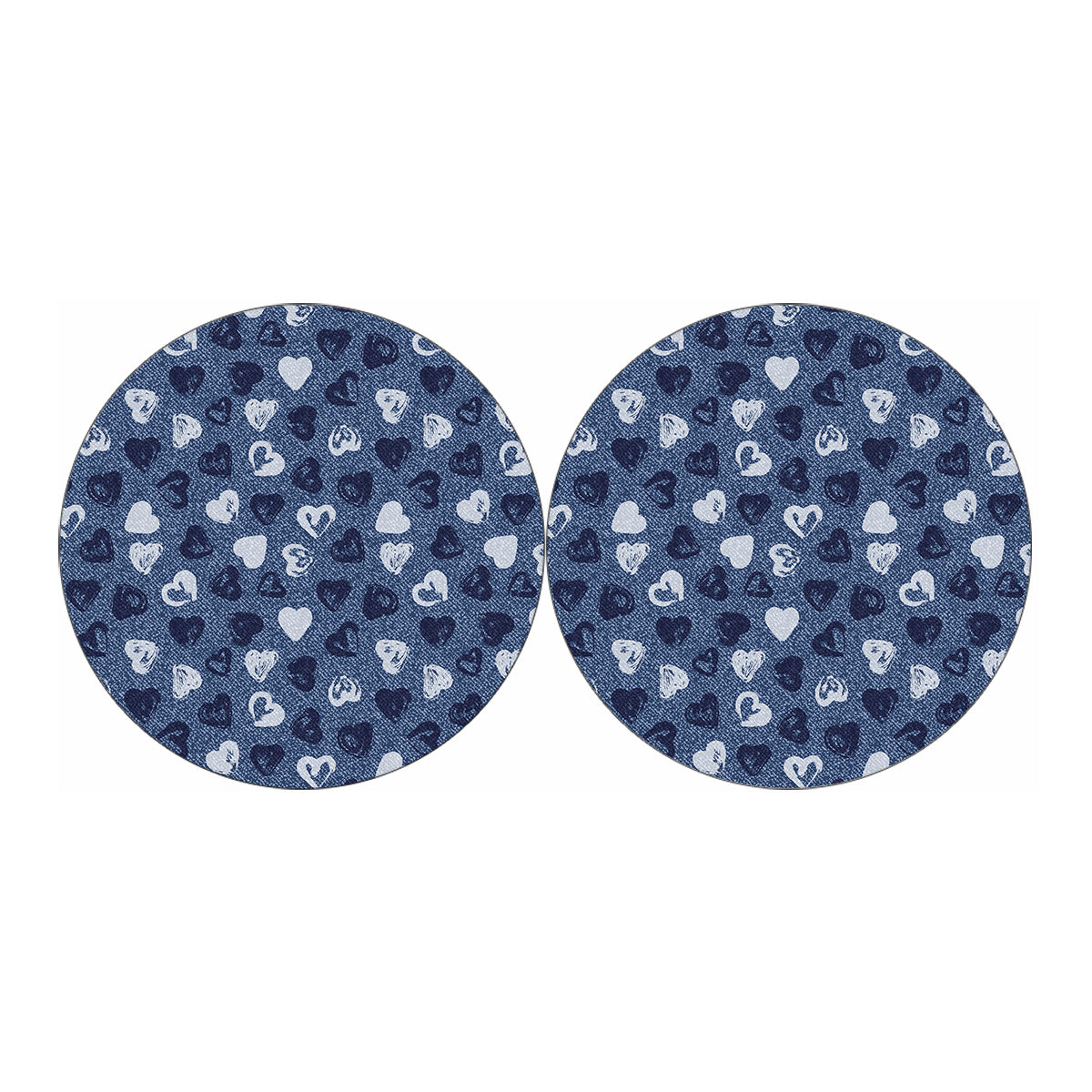 Heart Denim Jeans Pattern Print Car Coasters