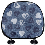 Heart Denim Jeans Pattern Print Car Headrest Covers