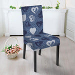 Heart Denim Jeans Pattern Print Dining Chair Slipcover