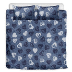 Heart Denim Jeans Pattern Print Duvet Cover Bedding Set